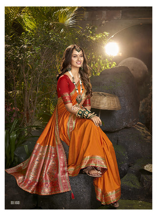 AABHAR SILK : LICHI SILK RICH PALLU