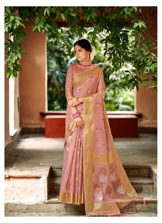 ORCHID SILK FANCY TISSUE JARI RICH PALLU SAREE